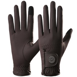 AF EQUESTRIAN Ladies Horse Riding Gloves Equestrian Premium Synthetic Leather Sui Sereno Ladies Gloves Snake Skin Design Brown (Small)