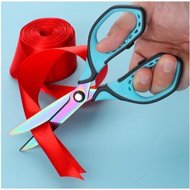 Colorful Titanium Non-Stick Scissors with Cover/Cap, All Purpose Fabric Sewing Scissors Office Craft Scissors SoftGrip Sharp Shears Cutter for Home School Supplies