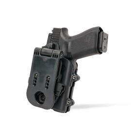 Alien Gear Rapid Force Level 2 OWB Holster – Locking Belt Slide – Compatible with Glock 17/17 MOS (Gen 1–4), 22 (Gen 1–4), and 47/47 MOS – Matte Black – Left Hand – No Light – Optic Compatible