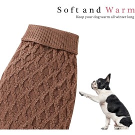 Cute pet Dog Sweater Turtleneck Classic Pet Knitted Sweaters Warm Cute Puppy...