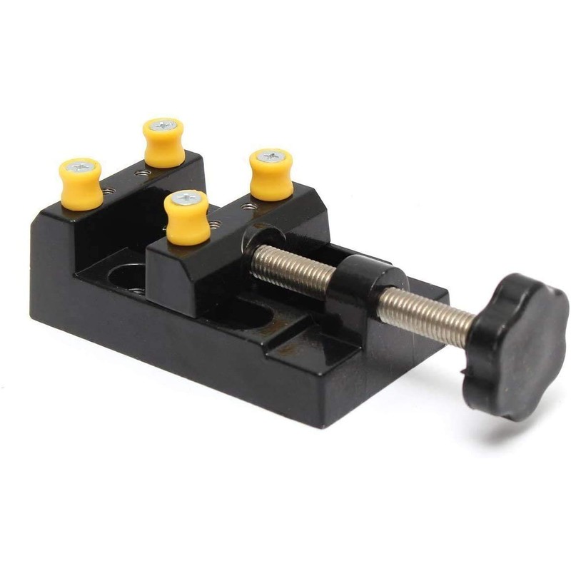 Sourcemall Flat Mini Bench Vise Tabletop Clamp Drill Press Vise