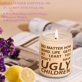 Mothers Day Gifts for Mom from Daughter, Mom Gifts, Funny Birthday Christmas Mother's Day Gifts for Mom, Mom Birthday Gifts from Daughter, Lavender Soy Scented Candles