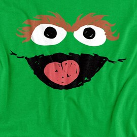 Sesame Street Oscar The Grouch Crayon Sketch Unisex Adult T Shirt, Kelly Green, X-Large