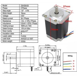 CNCTOPBAOS 3 Axis Nema23 Stepper Motor 270oz-in 76mm 3A+TB6600 Driver 10-45V 4.5A+4 Axis USB Mach3 Control Board Motion Card+350W 24V DC Switching Power Supply CNC Router Controller Kit