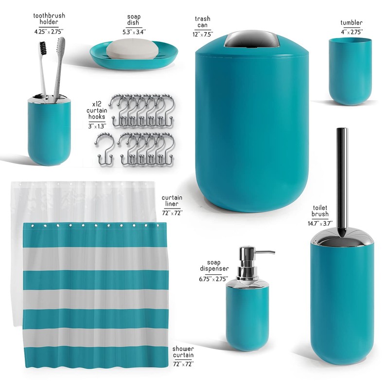 Nestl Bathroom Set - Teal Bathroom Accessories Set, 20PC Bathroom