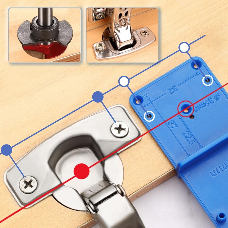 Mesee Hinge Jig Drill Bits Set 35mm Forstner Bit with