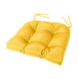 Cushion Source Tufted Chair Cushion | 18" x 16" x 4" Chair Pad | Indoor/Outdoor | Multiple Sunbrella Fabric Options Available (Sunbrella Sunflower Yellow)