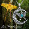 Reaii Natural Turquoise Moth Necklace for Women Luna Moth Pendant