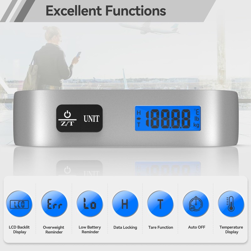Luggage Scale Dr.meter Travel Essentials Luggage Weight Scale Backlight LCD