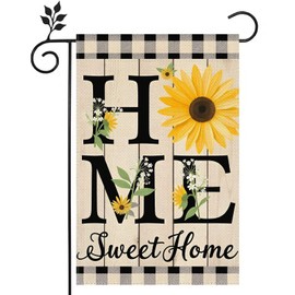 Sunflower Flowers Sweet Home Garden Flag 12x18 Double-Sided Green Spring Summer Welcome Yard Flag Outdoor Decor