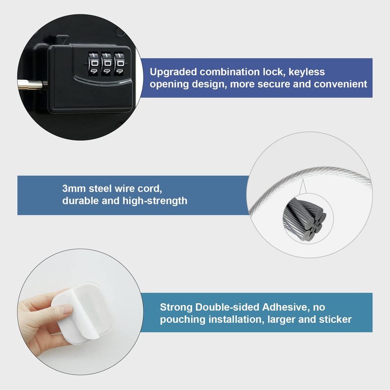 2 x Fridge Lock with Code No Drilling for Children