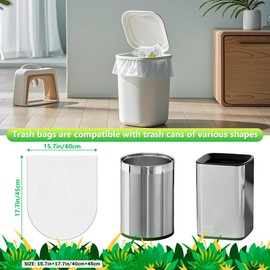 Expspru Small Trash Bags 1.2 Gallon / 5L Biodegradable Trash Bags Compost Bags Strong Garbage Bags for Bathroom, Office, Bedroom, Kitchen - White,120 Count, Durable & Leak-Proof