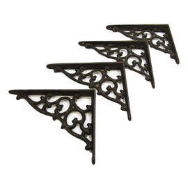 Shelf Brackets Braces Cast Iron Small 5.25" x 7" Rustic Antique Style Lot Set of 4