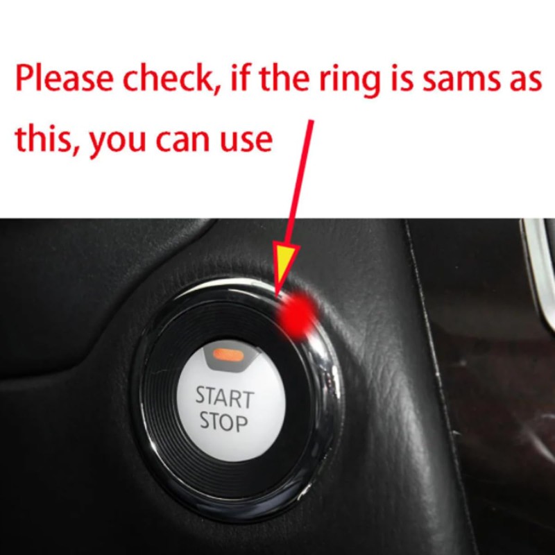 CYCDIY Silver Car Engine Start Stop Button Ignition Ring Cover