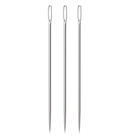 Upholstery Needle, 3 Pcs 12 Inch 3mm Large Eye Sewing Needles, Delicate Darning Needle, Suitable for Home Hand Sewing Crafts Projects Doll Making Tufting Hand Sewing Needles
