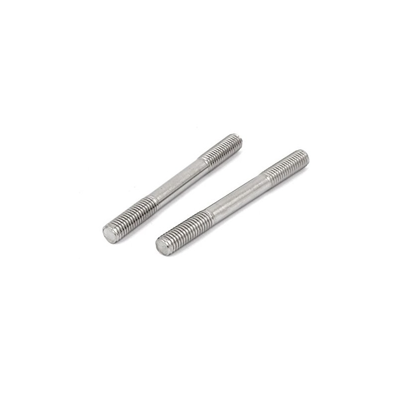 sourcing map Pack of 10 Double End Threaded Bolts Screw