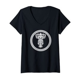 Womens Tree of Life Viking Celtic Tree of Life Nordic Design V-Neck T-Shirt