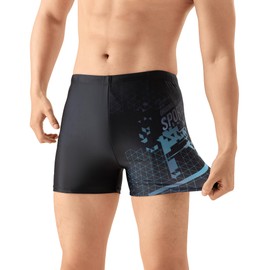 Traje de baño 361º Jammers para hombre, traje de baño de competición, pierna cuadrada para entrenamiento de resistencia, Drak Black 2, Large