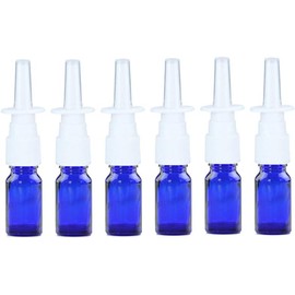 ericotry 6PCS 10ml/0.34oz Empty Glass Refillable Nasal Spray Bottles Fine Mist Sprayers Makeup Water Travel Containers Jars For Essential Oils Applications Perfume Bottles Sold Empty (Blue)