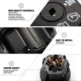 532193350 Ignition Switch with Keys 4 Position 7 Terminals for Husqvarna Craftsman AYP Poulan Ariens MTD Snapper Riding Lawn Mower Tractor 193350 6900-49P1