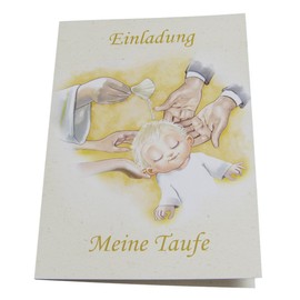 Christening Invitation Cards for Boys and Girls in a Set – 12 x Folding Cards Invitation My Christening & Envelopes & Insert to Photo (Motif – Baby Is Baptized, DIN A6)
