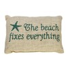 The Beach Fixes Everything - Burlap Accent Pillow with Star