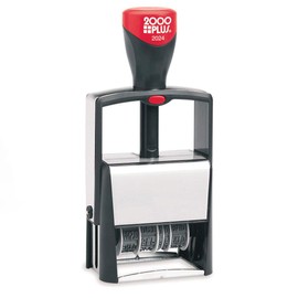 2000 PLUS Self-Inking 12-in-1 Self-Inking Date and Phrase Stamp, REC'D, ANS'D, ENT'D, Paid, BAL, CHG'D, SHIP'D, RET'D, C.O.D, CANC, Filled, Filed, 1-3/4" x 1/4" Impression, Black Ink (011227)