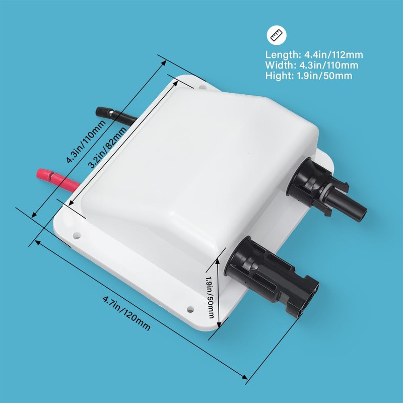 JianHan Solar Weatherproof ABS Double Cable Entry Gland 0.33ft 10AWG