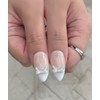 White Nude French Handmade Nail Tips - Almond / 화이트