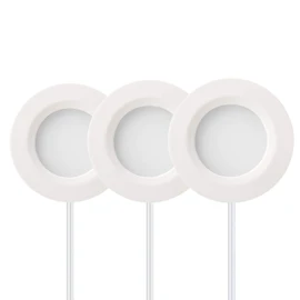 GETINLIGHT 2.75" Under Cabinet LED Puck Lights Kit, Plug-in 12V Set with in-Line Dimmer, 3000K Warm White, Recessed or Surface Mount, ETL Listed, 3-Pack, IN-0102-3-WH