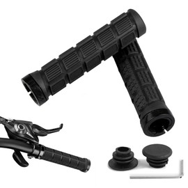 Bicycle Grips for MTB and Scooter, Non-Slip Handlebar Grips with Aluminium Double Locking, Suitable for 22.2 mm Handlebars, Shock Absorbing Mountain Bike Grips, Durable and Comfortable, 1 Pair