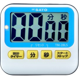 Sato TM-28LS 1711-02 Timer with Magnet, Clock Function, Sound and Light Notification