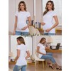 Liu & Qu Womens Maternity Shirts Ribbed Short Sleeve Maternity