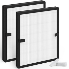 Breabetter 2-Pack E-200 True HEPA Replacement Filter Compatible with Lunino E-200 Purifier, 3-in-1 Filtration, with Aromatherapy Tablets
