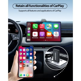 HOSONGIN Wireless CarPlay Adapter for Factory Wired CarPlay Convert 2024,Fast and Easy Use Upgrade Wired to Wireless CarPlay Dongle for Fits Cars from 2015, iOS 10+