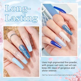 Aquamarine - AZUREBEAUTY 4 Colors Dip Powder Nail Kit, Dip Powder Base Activator and Top Coat for Nail Art Manicure DIY Gift, All-in-One Nail Art Manicure Tools DIY Beginner Kit for Gift