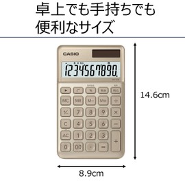 Casio NS-S10-GD-N Stylish Calculator, Gold, 10-Digit Large Notebook Type