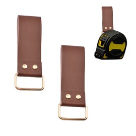 UFURMATE Tape Measure Holder, 2Pcs Leather Belt Clip Tape Strong Measuring Tape Clip Tool Belt Tape Leather Belt Clip Drill Impact Tool Holster (Dark Brown)