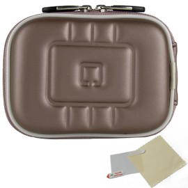 Vangoddy Matte Gun Metal Compact Camera Hard Shell Carrying Case with Universal Screen Protector Suitable for Canon PowerShot ELPH 350 HS, 170 IS, 160, 150 IS, 140 IS