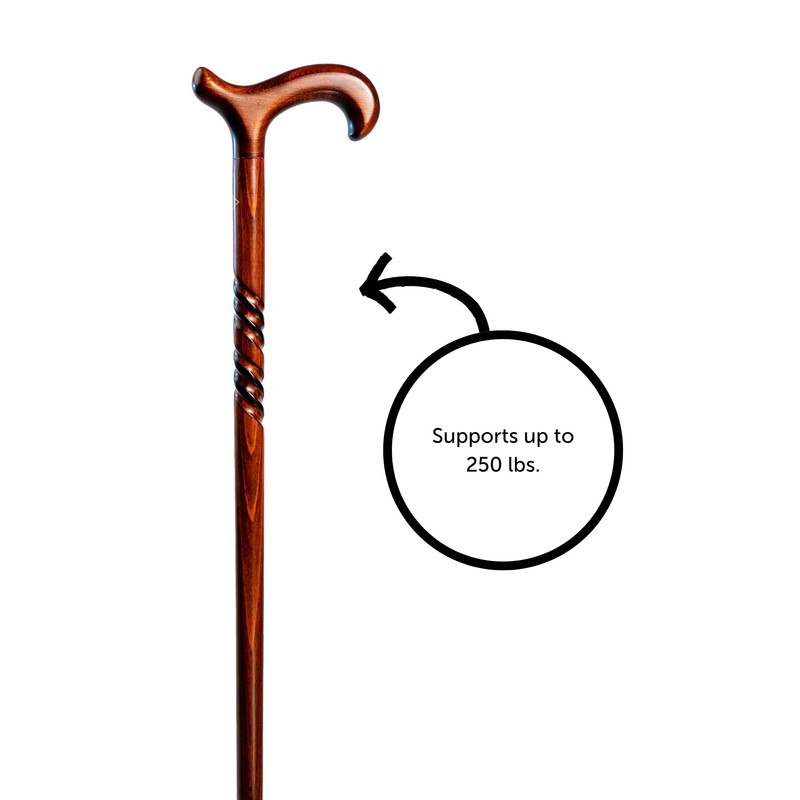 Wood Walking Canes - Triple Twist Derby - 36" Long