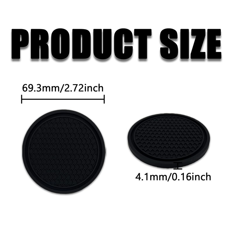 Msyuusr 4PCS Car Cup Holder Coaster, Silicone Honeycomb Auto Anti