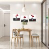 Canvbay 3 Pieces Abstract Red Flower Canvas Wall Art Still