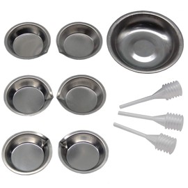 Cali&Brita [Stainless Steel Paint Plate Set of 10] Paint Dishes, Stainless Steel, 10-Piece Set, Pipette, Dropper Plastic Model, Gunpla