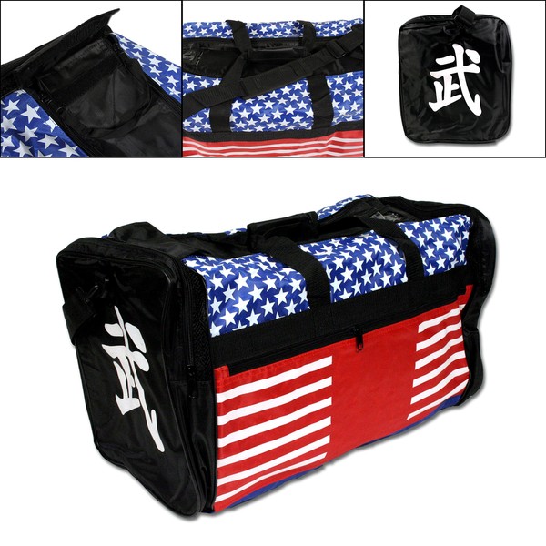 Taekwondo Bag, Martial Arts Bag, Gear Equipment Bag MMA Stars & Stripes Big Sports Bag 13" x 27" x 14"