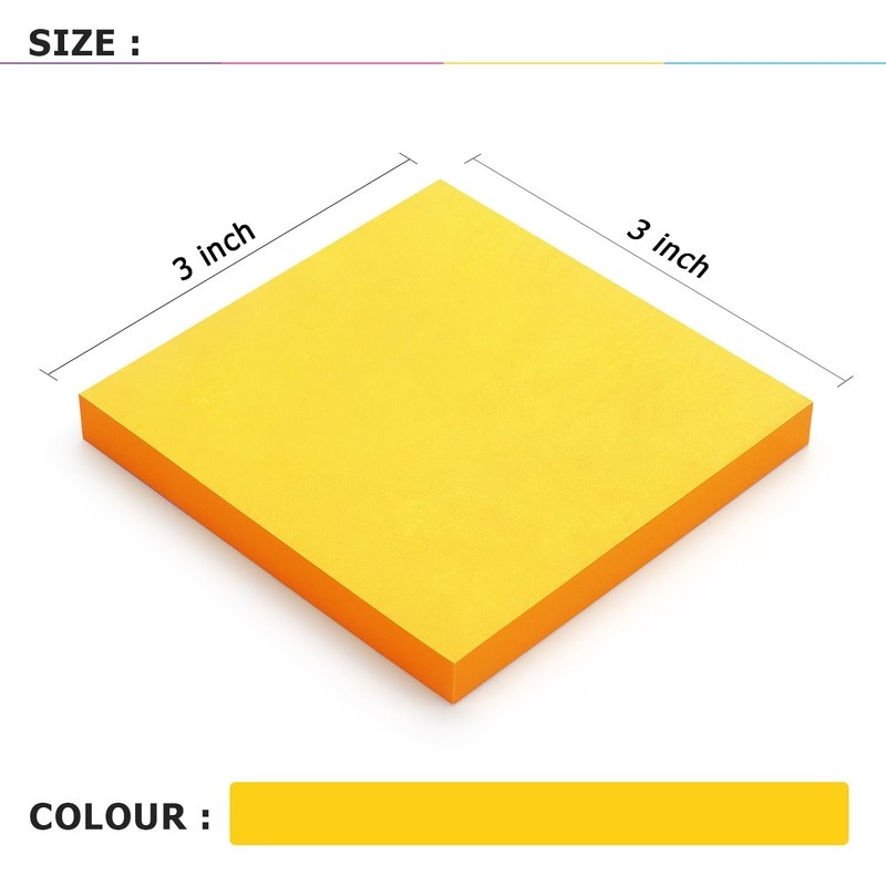 Sticky Notes 3x3 Self-Stick Notes Bright Colors Sticky Notes 8