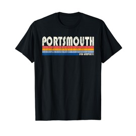 Vintage 70s 80s Style Portsmouth NH T-Shirt T-Shirt, black