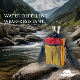 Pubgeer Insulated Water Bottle Carrier with Strap 40oz Tumbler Bag with Phone Pocket Water Bottle Holder for Cruiser, Scooter, Mountain, Hiking, Road Bike, with 3 Adjustable Velcro Strap