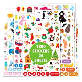 Generic Holiday Calendar Stickers 1200 Counts Calendar Planner Stickers Monthly FePlanner Stickers for Water Bottle Scrapbook Calendar Planner Stickers