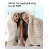 YnM Chunky Throw Blanket, Medium-Weight, Hand Knitted with Chenille Yarn,