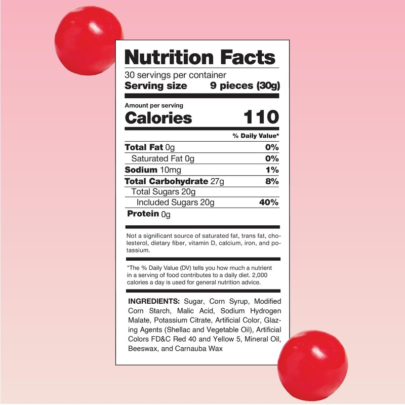 Cherry Sours Candy - 2 Pound Bulk Pack - Nostalgic